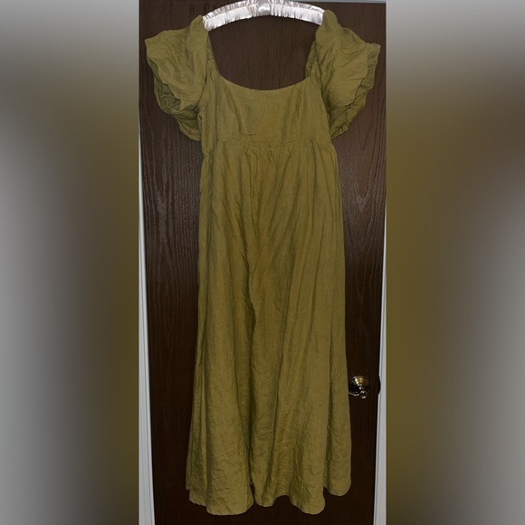 Solai the Label French Riviera Linen Dress in Olive, size XL - Picture 10 of 10